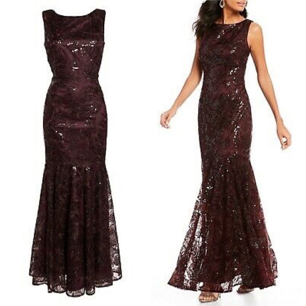 VINCE Camuto Floral Sequin Mermaid Gown - Picture 7 of 14